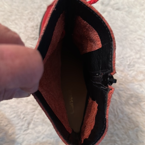 Clarsunny Retro Style Round Toe Ankle Booties Red Leather Women’s 9.5 - Picture 7 of 10